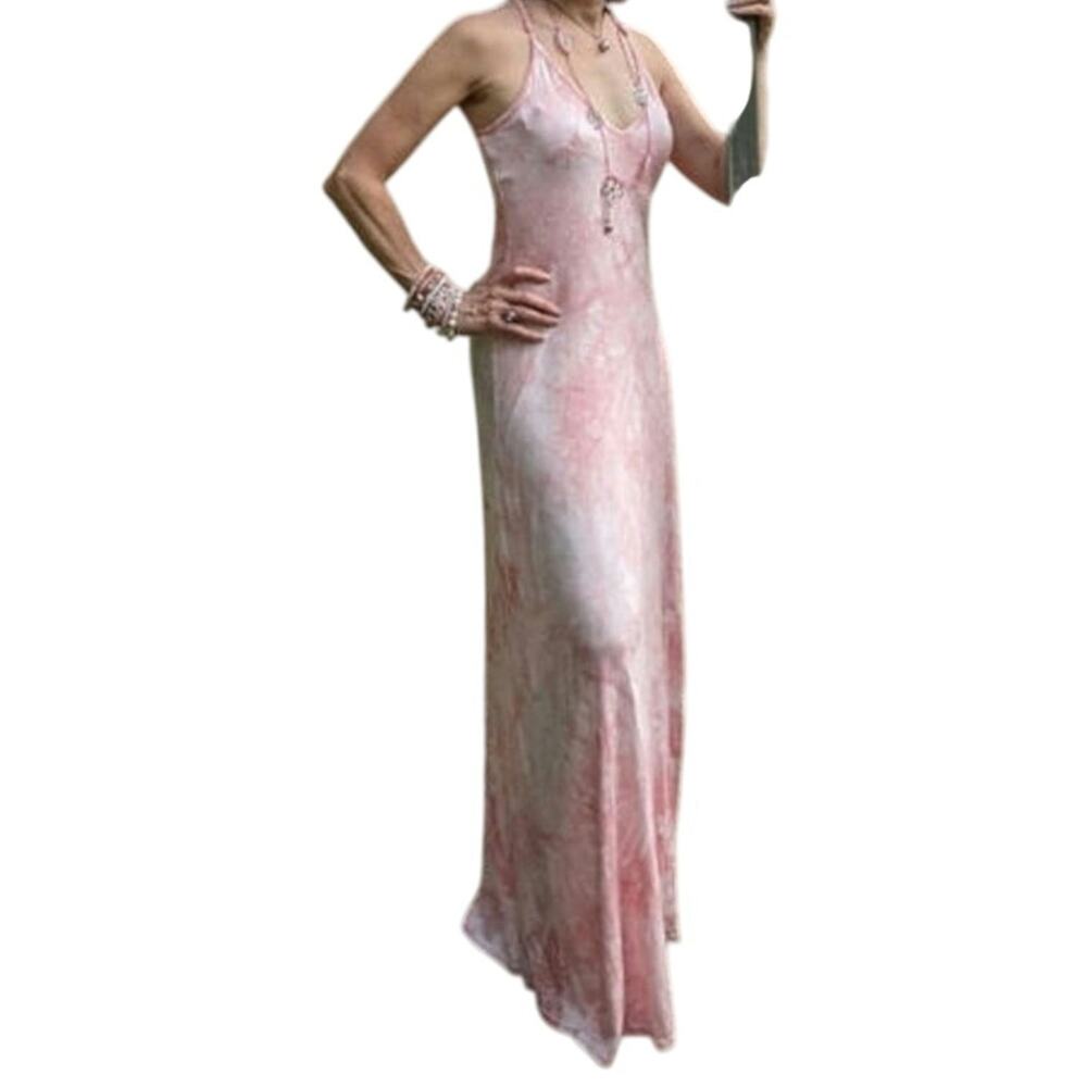 Lovestitch EUC tie-dye maxi dress summer spring Small light pink white